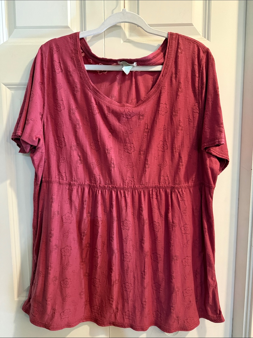 Maurices Rose Pink Short Sleeve Babydoll Tunic